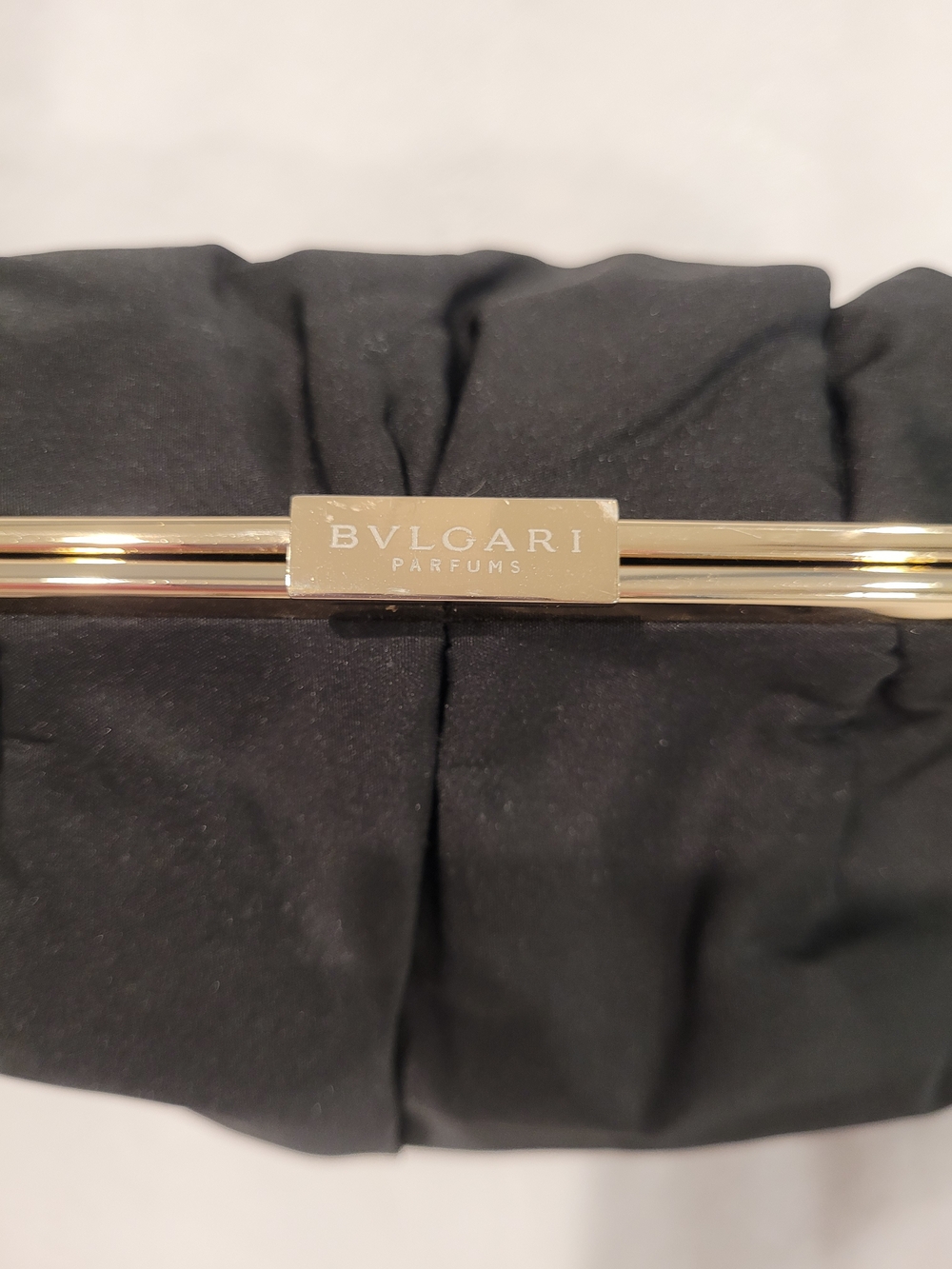 Bvlgari Parfums Black Pouch with Gold Accent